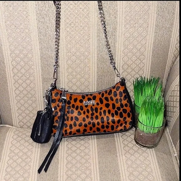 NWOT Aimee Kestenberg Billie Hair Calf Crossbody bag with Tech case